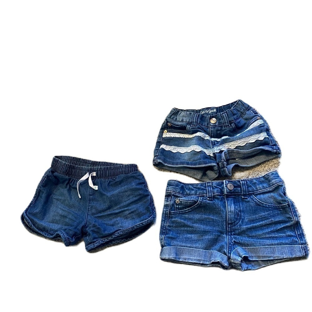 Girls 4-5 5T Jean Shorts Bundle Lot Cat & Jack
